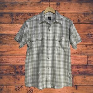 5 for $25🔥Magellan Sportswear‎ Grey Plaid Snap Button Front Shirt Medium
